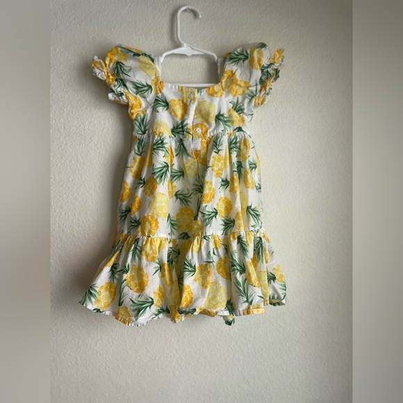 Janie and Jack Pineapple Puff Sleeve Dress size 3 - Picture 4 of 7